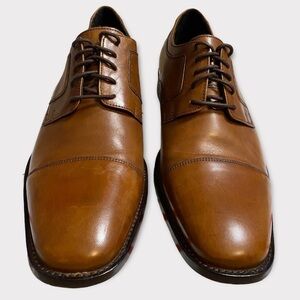 𝅺JOHNSTON & Murphy Shoes Novick Brown Cap Toe Lace Up Dress Shoe Size 11W